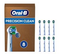 Oral-B Precision Clean Testine Spazzolino Elettrico, Confezione da 8 Testine di Ricambio, Pulizia Precisa e Sbiancante, Indicatore di Utilizzo della Testina, Adatto alla Buca delle Lettere