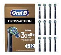 Oral-B Testine Di Ricambio per Spazzolino Elettrico, Pro Cross Action Nere, 12 Testine Originali di Ricambio, Confezione Adatta Alla Buca Delle Lettere