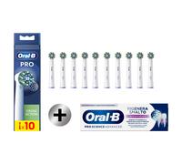 Oral-B Testine Di Ricambio Pro Cross Action Bianco, 10 Testine + Oral-B Dentifricio Pro-Science Advanced Rigenera Smalto Sbiancante Delicato