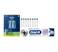 Oral-B Testine Di Ricambio Pro Cross Action Bianco, 8 Testine + Oral-B Dentifricio Pro-Science Advanced Rigenera Smalto Sbiancante Delicato