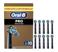 Oral-B Testine Di Ricambio Pro Cross Action Black per Spazzolino Elettrico PRO, Confezione da 10 Testine Oral B di Ricambio Nere con Indicatore di Utilizzo