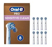 Oral-B Sensitive Clean Testine Spazzolino Elettrico, Confezione da 8 Testine di Ricambio, Pulisce Aree Sensibili e Infiammate, Rimuove Fino al 100% di Placca in Più, Adatto alla Buca delle Lettere