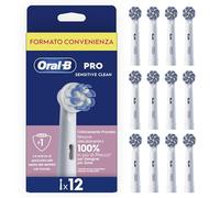 Oral-B Testine di Ricambio Pro Sensitive Clean, Bianche, 12 Ricambi - 12 Testine di Ricambio per Spazzolino Elettrico, Rotonde Originali, Confezione Adatta alla Buca delle Lettere
