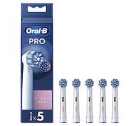 Oral-B Testine di Ricambio Pro Sensitive Clean, Bianche, 5 Ricambi | 5 Testine di Ricambio per Spazzolino Elettrico, Rotonde Originali, per Gengive Sensibili, Pulizia Denti