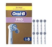 Oral-B Sensitive Clean Testine Spazzolino Elettrico, Confezione da 8 Testine di Ricambio, Pulisce Aree Sensibili e Infiammate, Rimuove Fino al 100% di Placca in Più, Adatto alla Buca delle Lettere