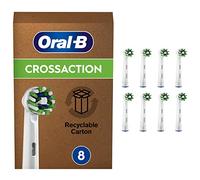 Oral-B Testine Di Ricambio x Spazzolino Elettrico CrossAction Con Tecnologia CleanMaximiser, 8 Testine, Confezione Adatta Alla Buca Delle Lettere