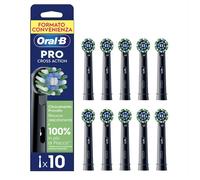 Oral-B Testine di Ricambio Pro, Cross Action, Nere, 10 Ricambi - 10 Testine di Ricambio per Spazzolino Elettrico, Autentiche, Setole Angolate che si Adattano a ogni Dente per una Pulizia Profonda