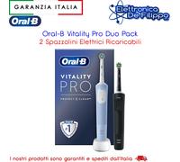Oral-B Vitality Pro Duo Adulto Spazzolino rotante-oscillante Nero, Blu, Bianco