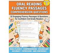 Oral Reading Fluency Grade 3 Passages and Comprehension Questions: 32 Reading Fluency Passages with Comprehension Questions, Vocabulary, and Fluency Tracking for Confident 3rd Grade Readers