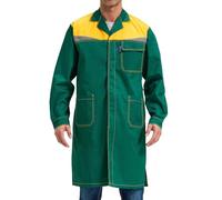 Oralidera Camice da Laboratorio da Uomo Blu da Lavoro Grembiule Camici da Officina Camice da Lavoro Maniche Lunghe con Tasche e Bottoni, Verde, L