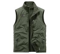 Oralidera Gilet Bodywarmer Reversibile da Uomo Gilet in Pile Uomo Senza Maniche Invernale Caldo Giacca Senza Maniche Full-zip con Tasca, Verde, L