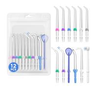 Oralphi Testine di ricambio per Waterpik, 12 pezzi di ricambio per idropulsore (6 punte classiche a getto + altre 6 punte diverse)