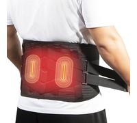 Oramuon Cuscino riscaldante per la schiena con calore e massaggio, tutore per la schiena riscaldato senza fili con batteria ricaricabile da 5000 mAh, cuscinetto riscaldante con massaggiatore per