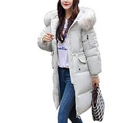 ORANDESIGNE Cappotto Donna Elegante Piumino Giacca Invernale Lungo Cappotti Eleganti Addensare Caldo Leggero Parka Outwear Trench Giubbotto B Bianco 40