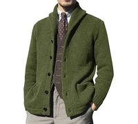 ORANDESIGNE Cardigan Uomo Cotone Classics Collo A V Casual Maglioni Manica Lunga Maglieria Maglione Pullover Coat B Army Green M