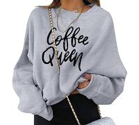 ORANDESIGNE Felpe da Donna Los Angeles California Lettera Girocollo Pullover Top Casual Manica Lunga Grafica Tee Shirt Sport Fitness Outdoor Basic Casual D Grigio M
