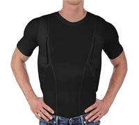 ORANDESIGNE Holster Shirt Crew Neck Maglia da Uomo a Maniche Corte Girocollo Slim Fit Tshirt A Nero M