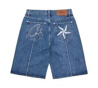 ORANDESIGNE Pantaloncini da Uomo Cowboy Hip Hop Style Jorts Y2K Streetwear Pocket Shorts Baggy Unisex Donna Jeans Shorts A Blu S