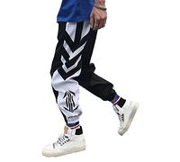 ORANDESIGNE Pantaloni da Uomo Multi-Tasca Harem Hip Pop Pantaloni Sportivi da Uomo Pantaloni Cargo da Uomo alla Moda Casual O Nero M