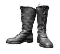 ORANDESIGNE Stivali da Uomo Medievali con Lacci Western Tacco a Blocco in Stile Rinascimento Steampunk Moda Piatti da Cavaliere B Nero 43 EU