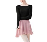 ORANDESIGNE Top da Balletto Ginnastica per Bambine Vestito da Ballerina Maglioncino da Danza Classica Allenamento Scaldacuore Ragazza Bolero Cardigan Elegante A Nero 130