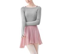 ORANDESIGNE Top da Balletto Ginnastica per Bambine Vestito da Ballerina Maglioncino da Danza Classica Allenamento Scaldacuore Ragazza Bolero Cardigan Elegante A Grigio 150