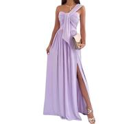 ORANDESIGNE Vestito da Cerimonia Donna Elegante Lungo Estivo con Payet da Sera Abito Swing Curvy Maxi Vestitino Cocktail Ballo Abiti Party Festa d Viola S