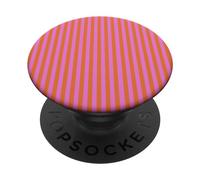 Orange and Pink Stripes Geometric Vertical Lines Pattern PopSockets PopGrip Adesivo
