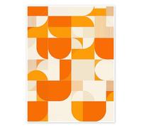 Orange Bauhaus Pattern Poster di Frank Daske 50 x 70 cm Arancione Quadri Decorazione per pareti