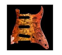 Orange Bird's Eye Solid Strat Scratch Plate - Battipenna SSS a 11 fori e piastra di protezione per chitarre elettriche Fender ST - Ricambio in legno personalizzato