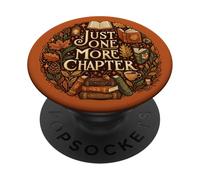 Orange Bookish Just One More Chapter Book Reading Fall PopSockets PopGrip Adesivo