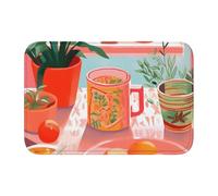 Orange By The Afternoon Tea Window Tappeto Entrata Assorbente Tappeti Da Bagno Antiscivolo Zerbino Ingresso Per Vasca Cucina Doccia 40X60Cm