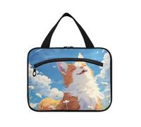 Orange Cat Anime Style Hanging articoli da toeletta Borsa da viaggio con gancio, Designer Necessities Makeup Bag per auto per le donne Viaggio Bolsa para guardar maquillaje L