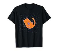 Orange Cat Ascoltare la Musica nello Spazio Maglietta