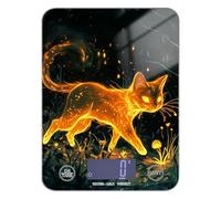 Orange Cat - Bilancia per alimenti da cucina, facile da pulire, 5 kg/5 g, con 4 unità per dimagrire e arrostire (batterie non incluse)