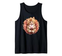 Orange Cat Floral Tabby Cat Lady Cat Heart Kitten Cat Lovers Canotta