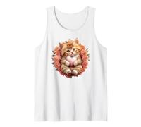 Orange Cat Floral Tabby Cat Lady Cat Heart Kitten Cat Lovers Canotta