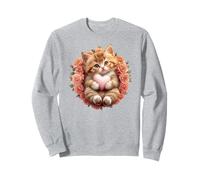 Orange Cat Floral Tabby Cat Lady Cat Heart Kitten Cat Lovers Felpa