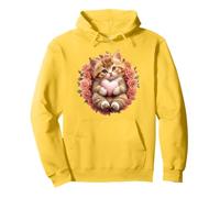 Orange Cat Floral Tabby Cat Lady Cat Heart Kitten Cat Lovers Felpa con Cappuccio