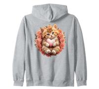 Orange Cat Floral Tabby Cat Lady Cat Heart Kitten Cat Lovers Felpa con Cappuccio