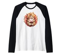 Orange Cat Floral Tabby Cat Lady Cat Heart Kitten Cat Lovers Maglia con Maniche Raglan