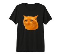 Orange Cat Funny Crying Cat Meme Hilarious Weird Cat Face Maglietta Premium