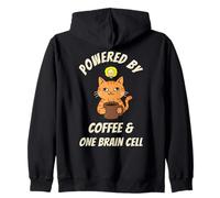 Orange Cat Mom alimentata dal caffè con Una cellula cerebrale Felpa con Cappuccio