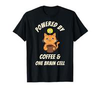 Orange Cat Mom alimentata dal caffè con Una cellula cerebrale Maglietta