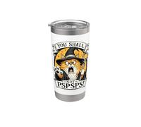 Orange Cat Wizard You Shall Not PSPS Fantasy Magic Lover Bicchiere termico in acciaio inox doppia parete