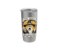 Orange Cat Wizard You Shall Not PSPS Fantasy Magic Lover Bicchiere termico in acciaio inox doppia parete