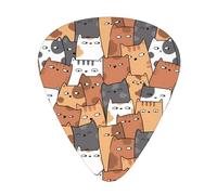 Orange Cats pagaie per chitarra, basso, chitarra elettrica o Hawaii quattro corde (12 confezioni, sottile, medio, pesante)