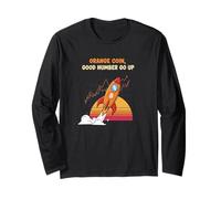 Orange Coin Number Go Up tendenza rialzista crypto hype bitcoin Maglia a Manica