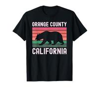Orange County California Irvine Bear Retro Beach 949 Laguna Maglietta