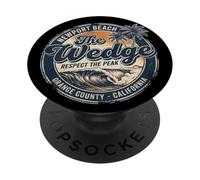 Orange County California Newport Beach Cuneo Surf retrò PopSockets PopGrip Adesivo